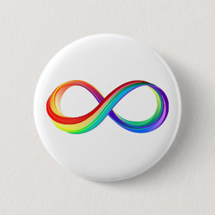 Layered Rainbow Infinity Symbol 2 Inch Round Button