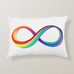 Layered Rainbow Infinity Symbol Accent Pillow