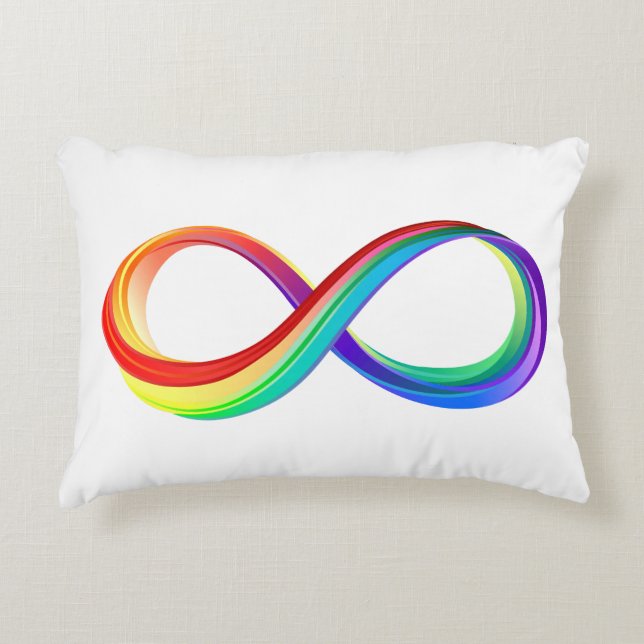 Layered Rainbow Infinity Symbol Accent Pillow (Front)