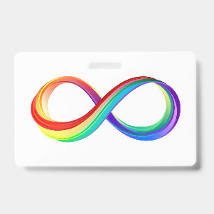 Layered Rainbow Infinity Symbol Badge