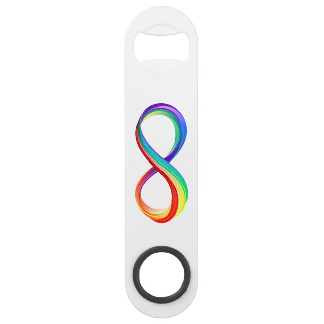 Layered Rainbow Infinity Symbol Bar Key (Front)