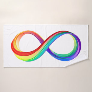 Layered Rainbow Infinity Symbol Bath Towel