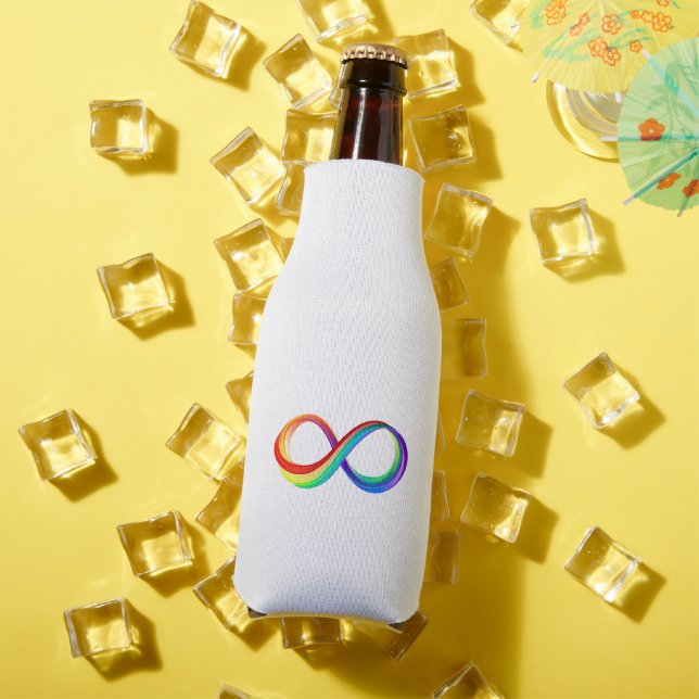 Layered Rainbow Infinity Symbol Bottle Cooler (In Situ Summer)
