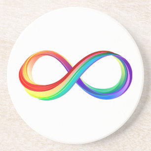 Layered Rainbow Infinity Symbol Coaster