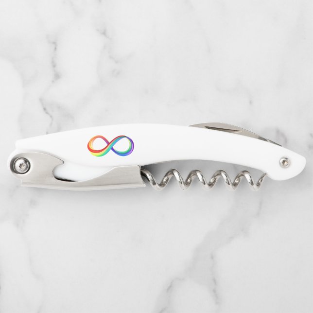 Layered Rainbow Infinity Symbol Corkscrew (Front)