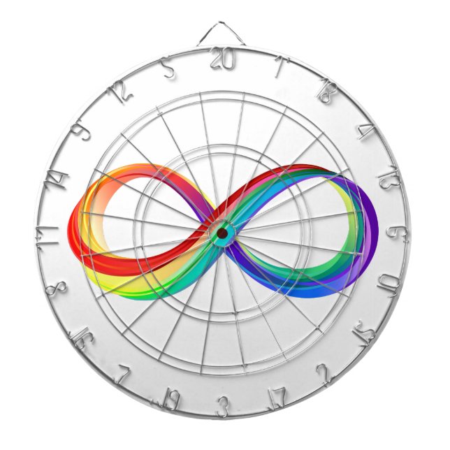 Layered Rainbow Infinity Symbol Dartboard (Front)