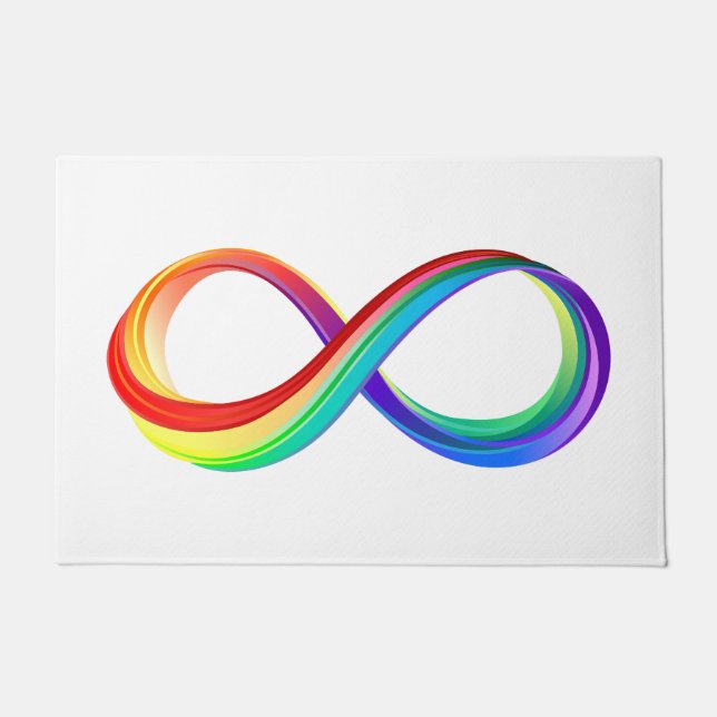 Layered Rainbow Infinity Symbol Doormat (Front)