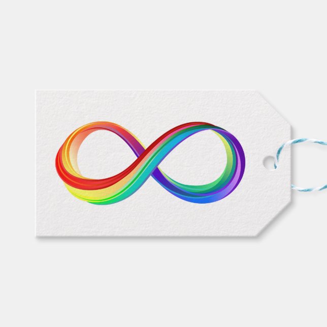 Layered Rainbow Infinity Symbol Gift Tags (Front (Horizontal))