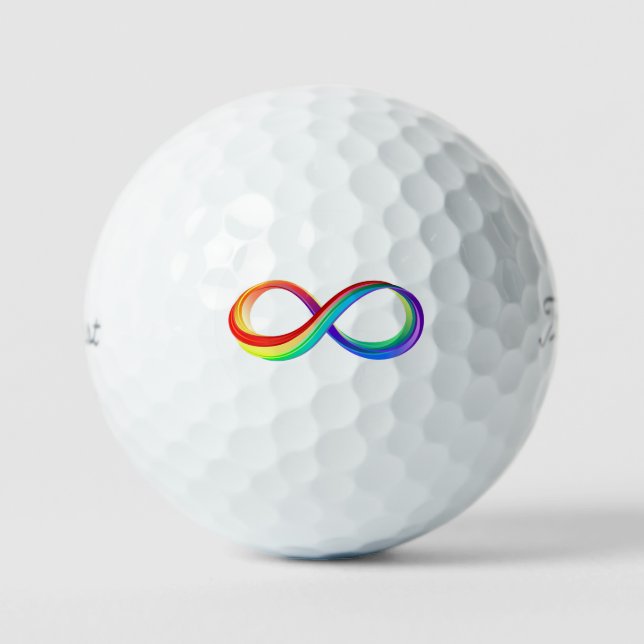 Layered Rainbow Infinity Symbol Golf Balls (Front)