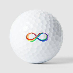 Layered Rainbow Infinity Symbol Golf Balls