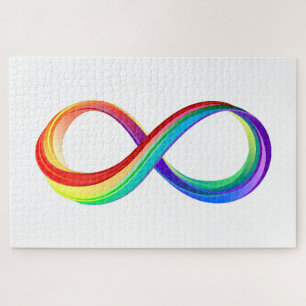 Layered Rainbow Infinity Symbol Jigsaw Puzzle