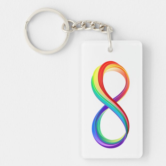 Layered Rainbow Infinity Symbol Keychain (Front)