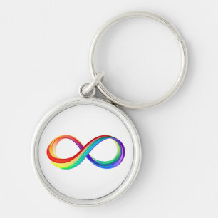 Layered Rainbow Infinity Symbol Keychain