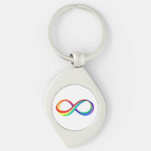 Layered Rainbow Infinity Symbol Keychain