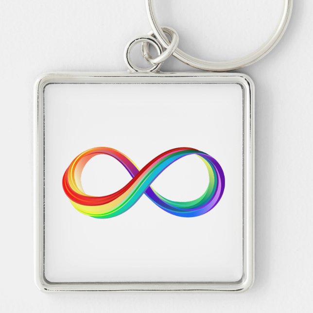 Layered Rainbow Infinity Symbol Keychain (Front)