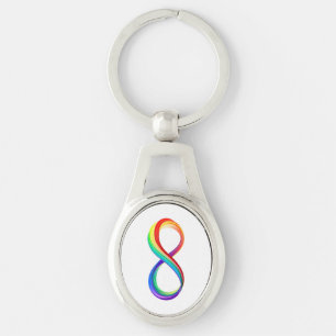 Layered Rainbow Infinity Symbol Keychain