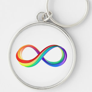 Layered Rainbow Infinity Symbol Keychain