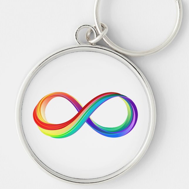Layered Rainbow Infinity Symbol Keychain (Front)