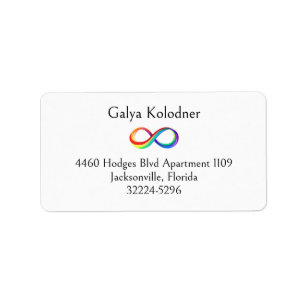 Layered Rainbow Infinity Symbol Label