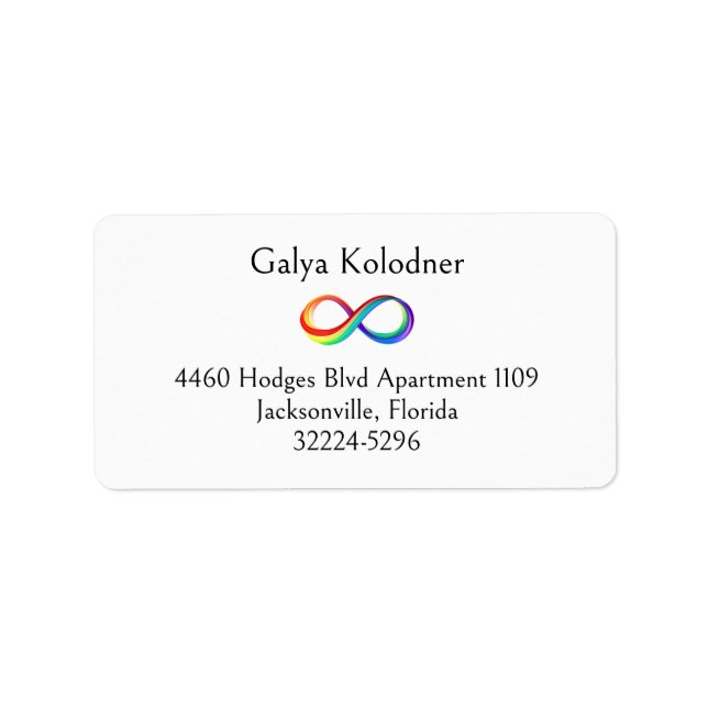 Layered Rainbow Infinity Symbol Label (Front)