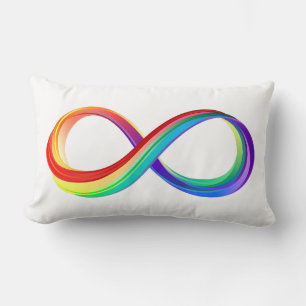 Layered Rainbow Infinity Symbol Lumbar Pillow