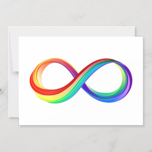 Layered Rainbow Infinity Symbol Magnetic Invitation