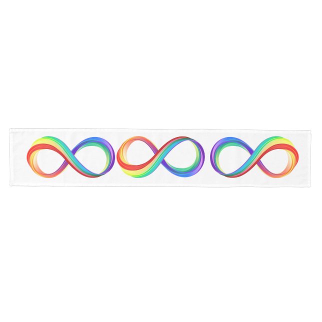 Layered Rainbow Infinity Symbol Medium Table Runner (Horizontal)