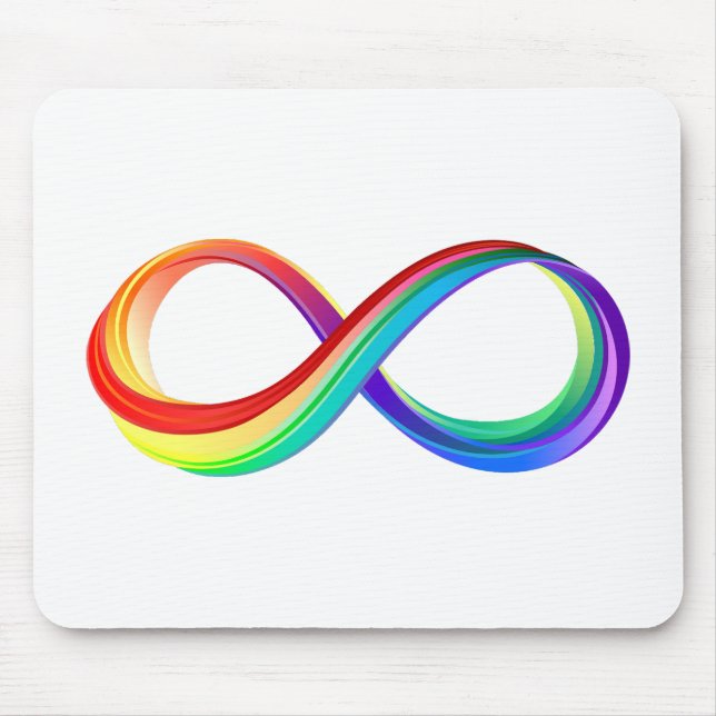 Layered Rainbow Infinity Symbol Mouse Pad (Front)
