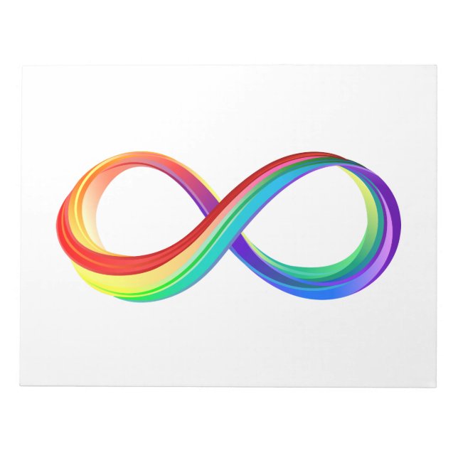 Layered Rainbow Infinity Symbol Notepad (Front)