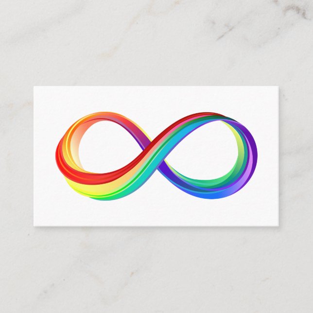 Layered Rainbow Infinity Symbol Place Card (Front)