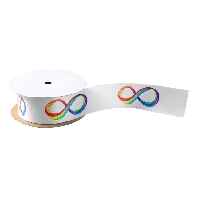 Layered Rainbow Infinity Symbol Satin Ribbon (Spool)