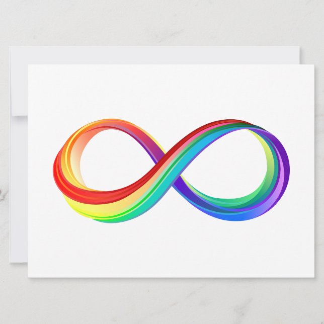 Layered Rainbow Infinity Symbol Save The Date (Front)