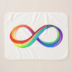 Layered Rainbow Infinity Symbol Sherpa Blanket