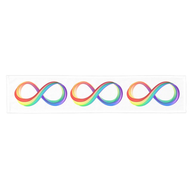 Layered Rainbow Infinity Symbol Short Table Runner (Horizontal)