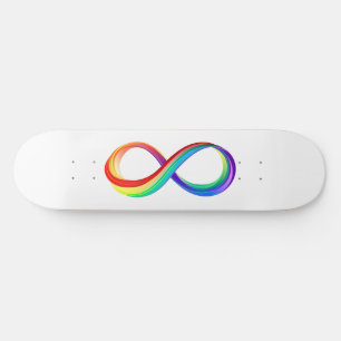 Layered Rainbow Infinity Symbol Skateboard