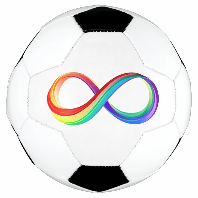 Layered Rainbow Infinity Symbol Soccer Ball (Front)
