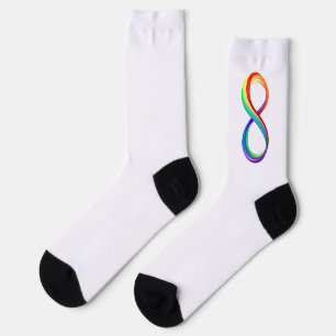 Layered Rainbow Infinity Symbol Socks
