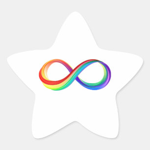 Layered Rainbow Infinity Symbol Star Sticker