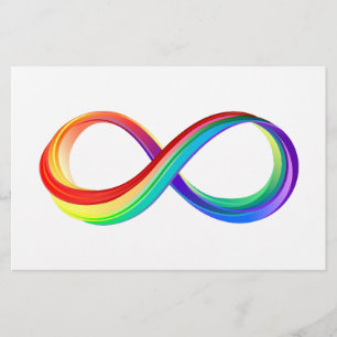 Layered Rainbow Infinity Symbol Stationery