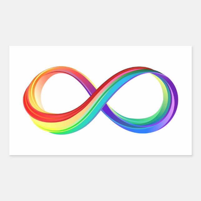 Layered Rainbow Infinity Symbol Sticker (Front)