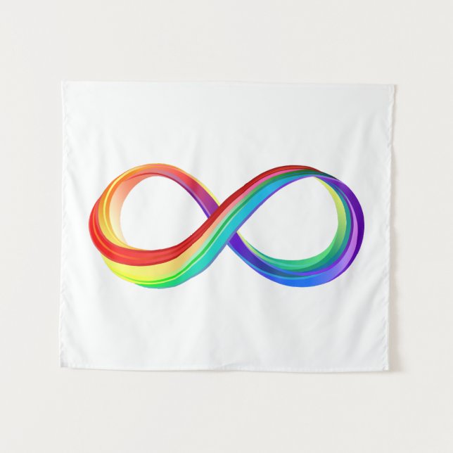 Layered Rainbow Infinity Symbol Tapestry (Front (Horizontal))