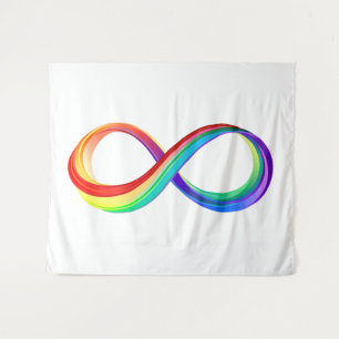 Layered Rainbow Infinity Symbol Tapestry