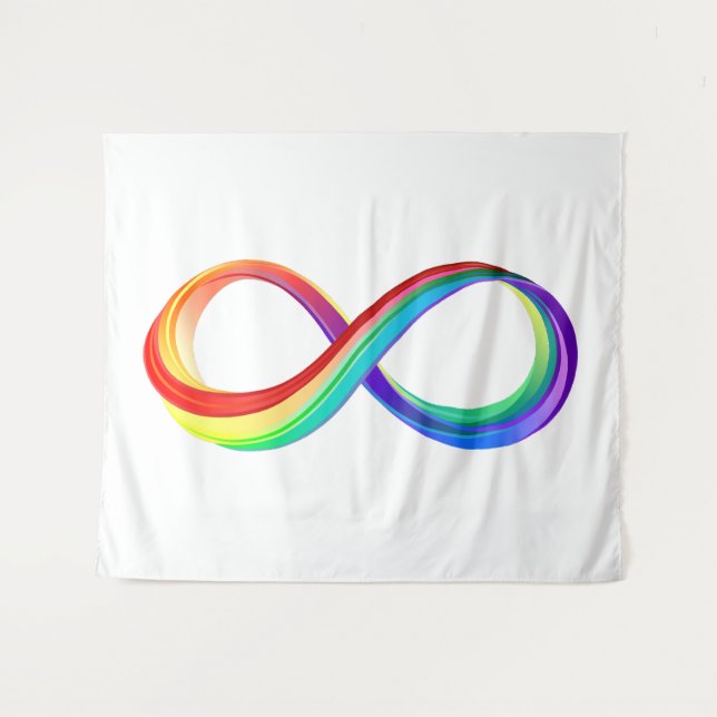 Layered Rainbow Infinity Symbol Tapestry (Front (Horizontal))