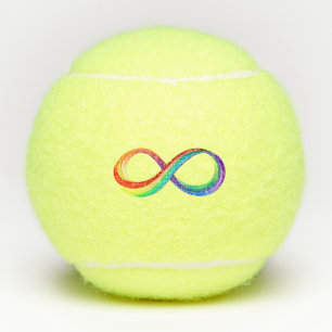 Layered Rainbow Infinity Symbol Tennis Balls