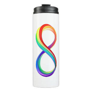 Layered Rainbow Infinity Symbol Thermal Tumbler