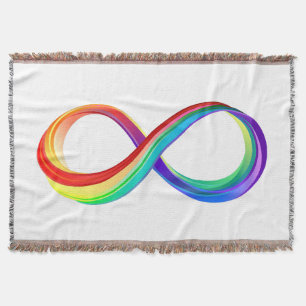 Layered Rainbow Infinity Symbol Throw Blanket