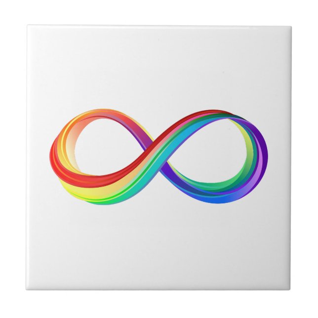Layered Rainbow Infinity Symbol Tile (Front)