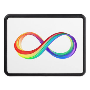 Layered Rainbow Infinity Symbol Trailer Hitch Cover