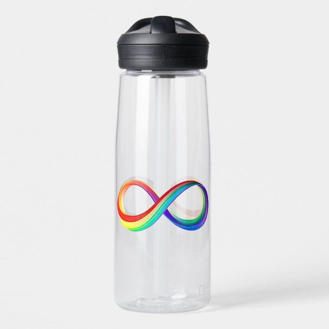 Layered Rainbow Infinity Symbol Water Bottle (Front)