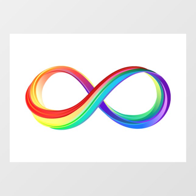 Layered Rainbow Infinity Symbol Window Cling (Sheet)